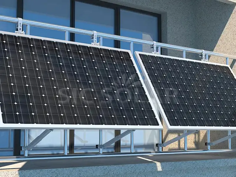 Balcón con soporte solar de 1kw en Finlandia