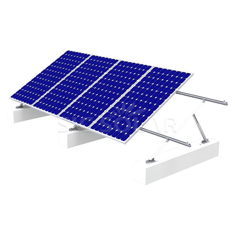 Soporte solar triangular ajustable.