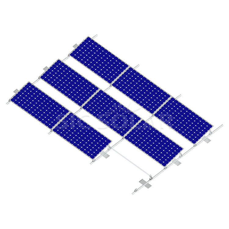 Sistema de montaje solar con balasto de techo plano