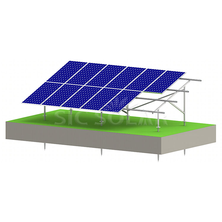 Sistema de montaje en tierra solar de acero galvanizado