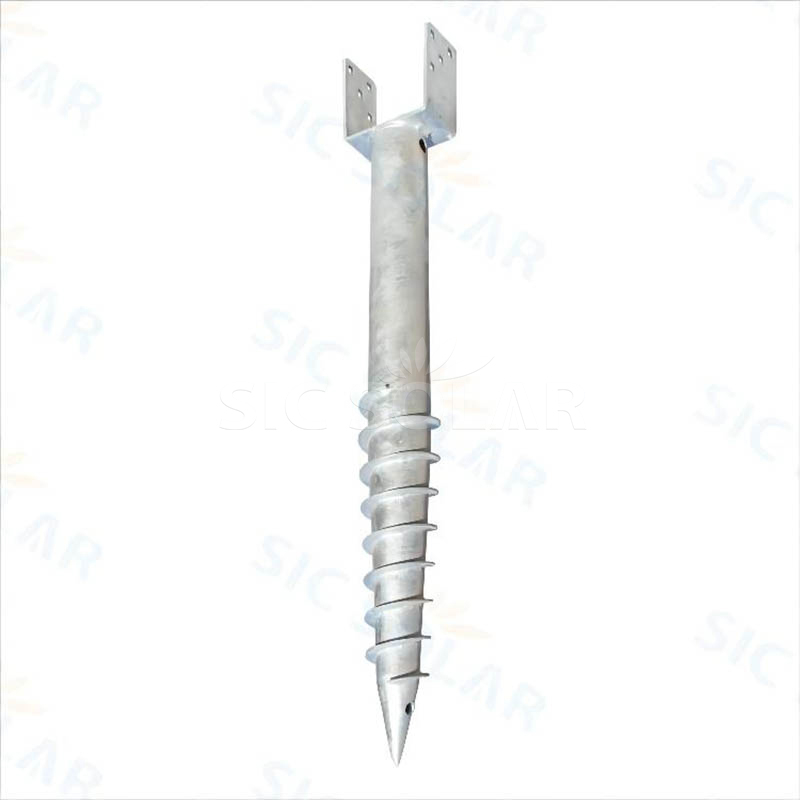 Montaje solar con tornillo de tierra
