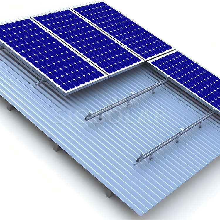 Soportes solares para techo de metal con pie en L