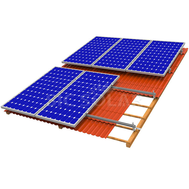 Paneles solares en techo inclinado